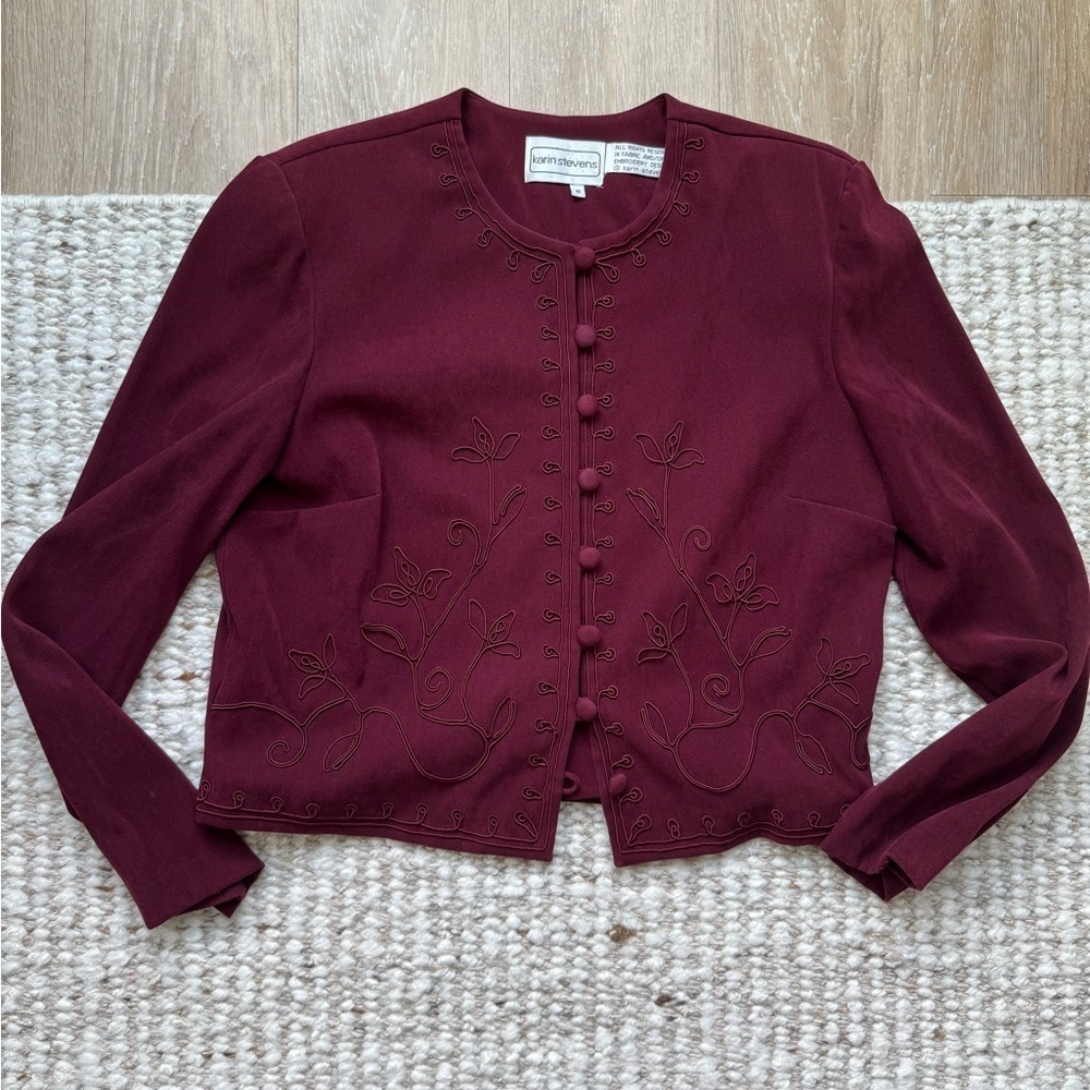 VINTAGE | Vintage Cropped Embroidered Blazer